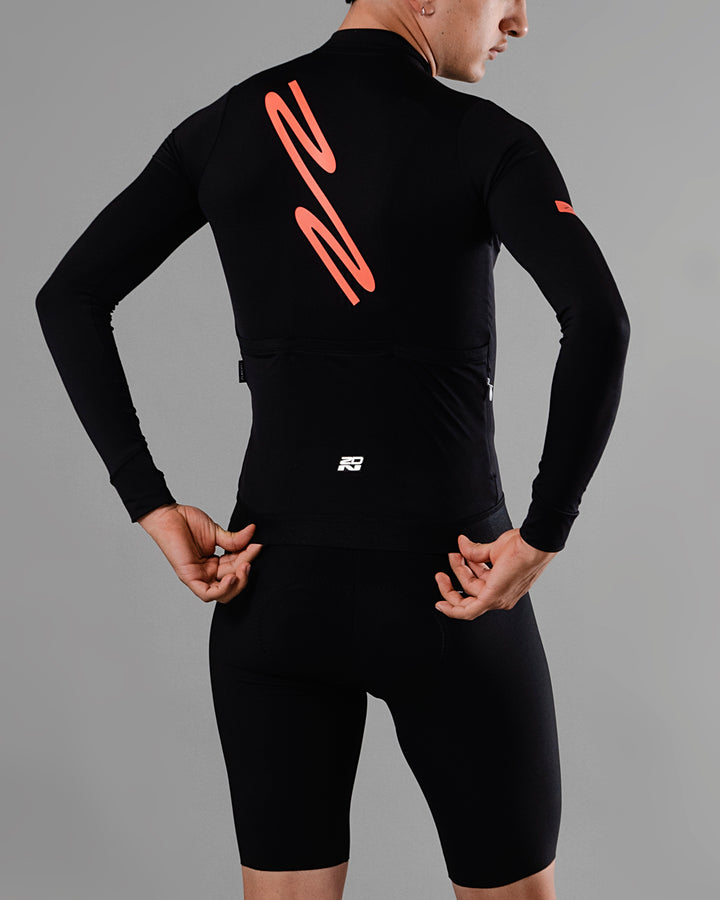 Jersey de Ciclismo Hombre Manga Larga Flame
