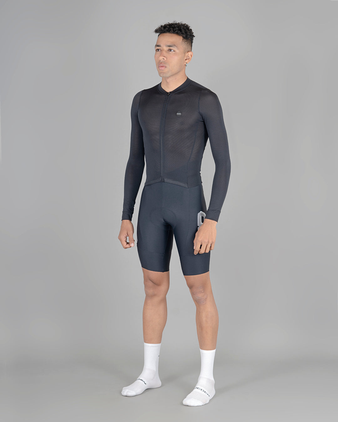 Enterizo Ciclismo Hombre Manga Larga Skin Speed Negro