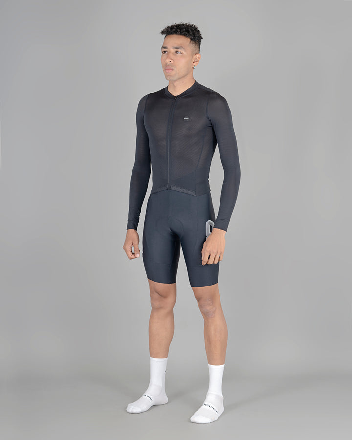 Enterizo Ciclismo Hombre Manga Larga Skin Speed Negro