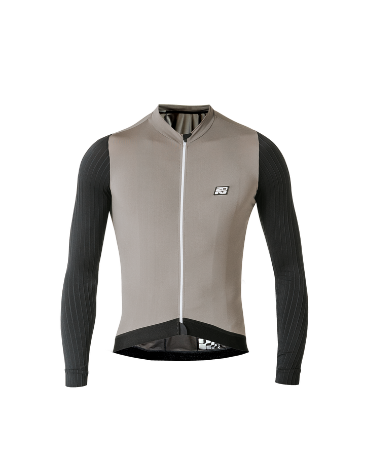 Jersey de Ciclismo Hombre Manga Larga Gris Phantom