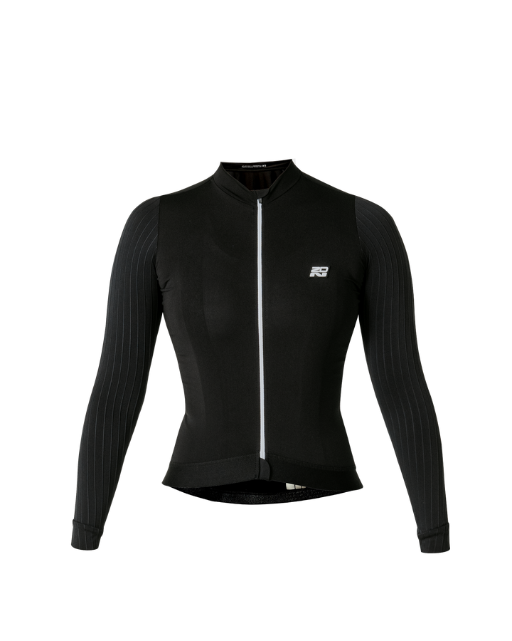 Jersey de Ciclismo Mujer Manga Larga Negro Carbonite