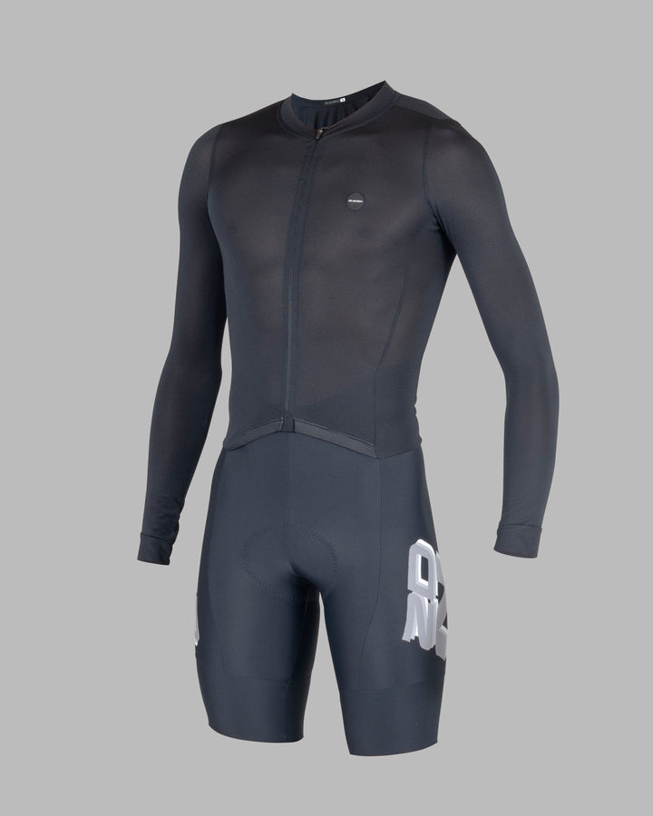 Enterizo Ciclismo Hombre Manga Larga Skin Speed Negro