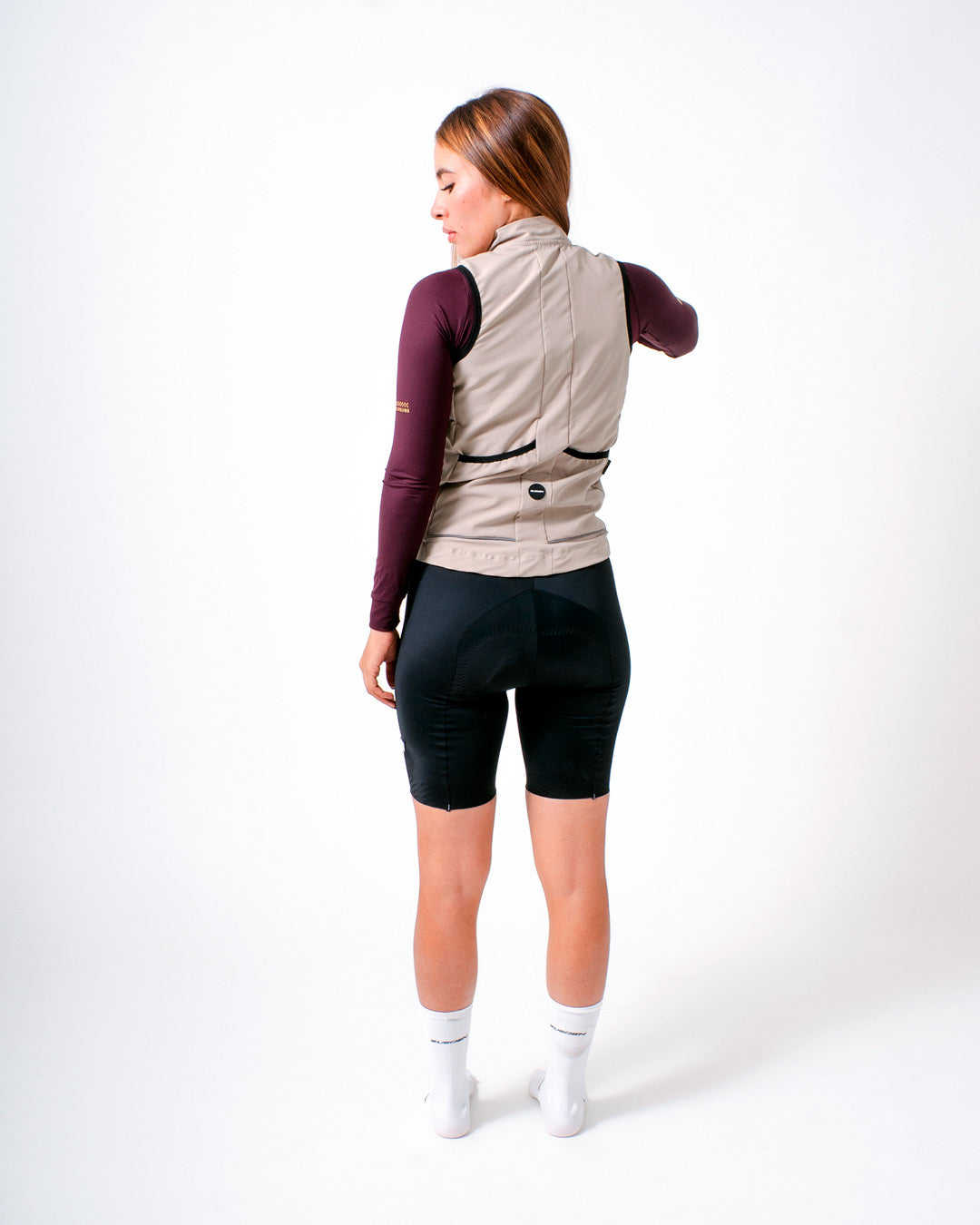 Chaleco Ciclismo Dama Cyclone Beige Oasis