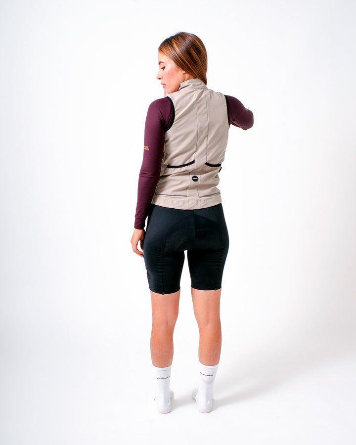 Chaleco Ciclismo Dama Cyclone Beige Oasis