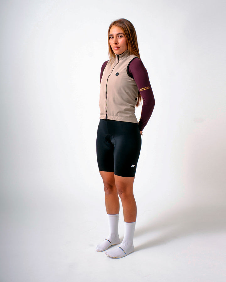 Chaleco Ciclismo Dama Cyclone Beige Oasis