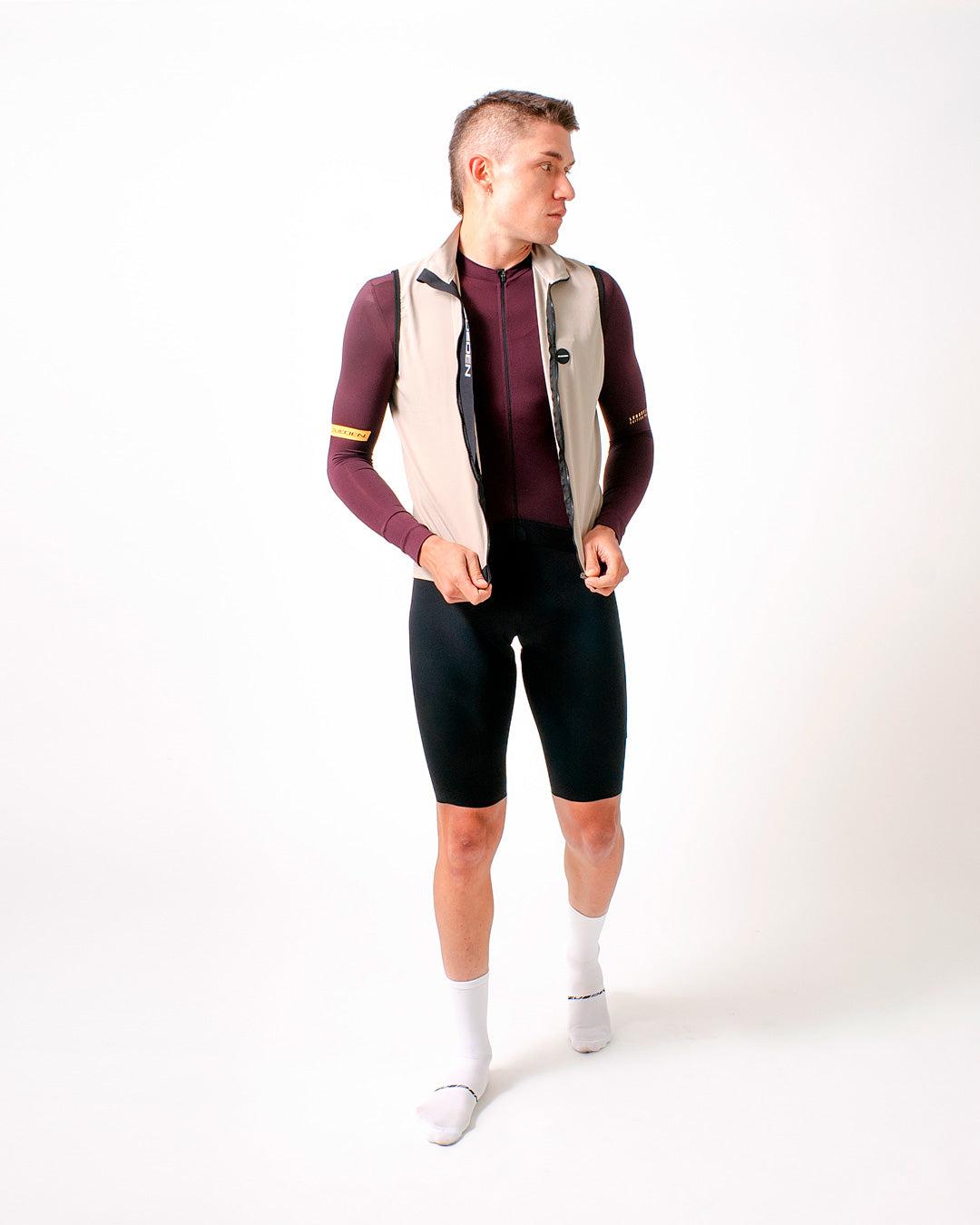 Chaleco Ciclismo Hombre Cyclone Beige Oasis