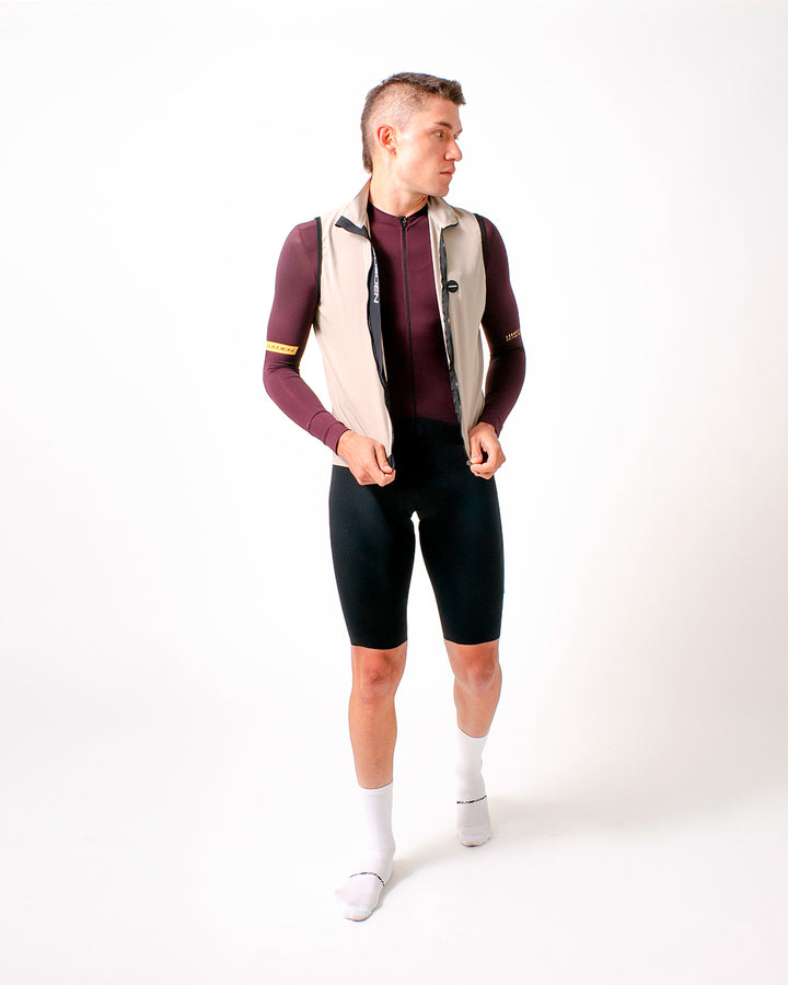 Chaleco Ciclismo Hombre Cyclone Beige Oasis