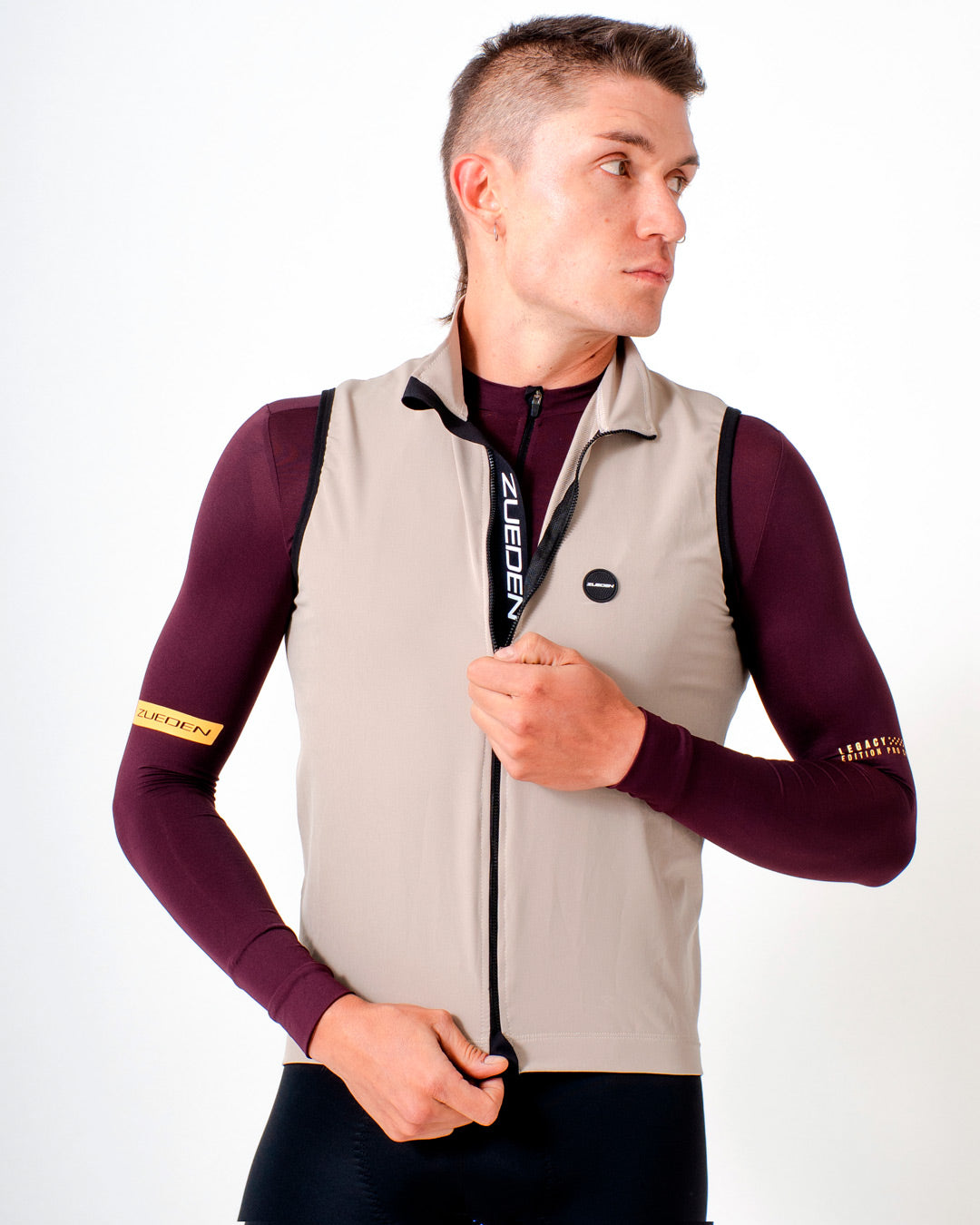 Chaleco Ciclismo Hombre Cyclone Beige Oasis