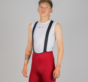 Red shorts with black straps for men Delirium