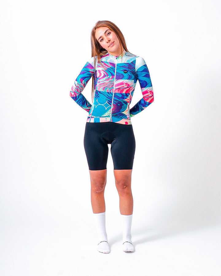 Jersey Ciclismo Manga Larga Mujer Cromo x Artist Concept