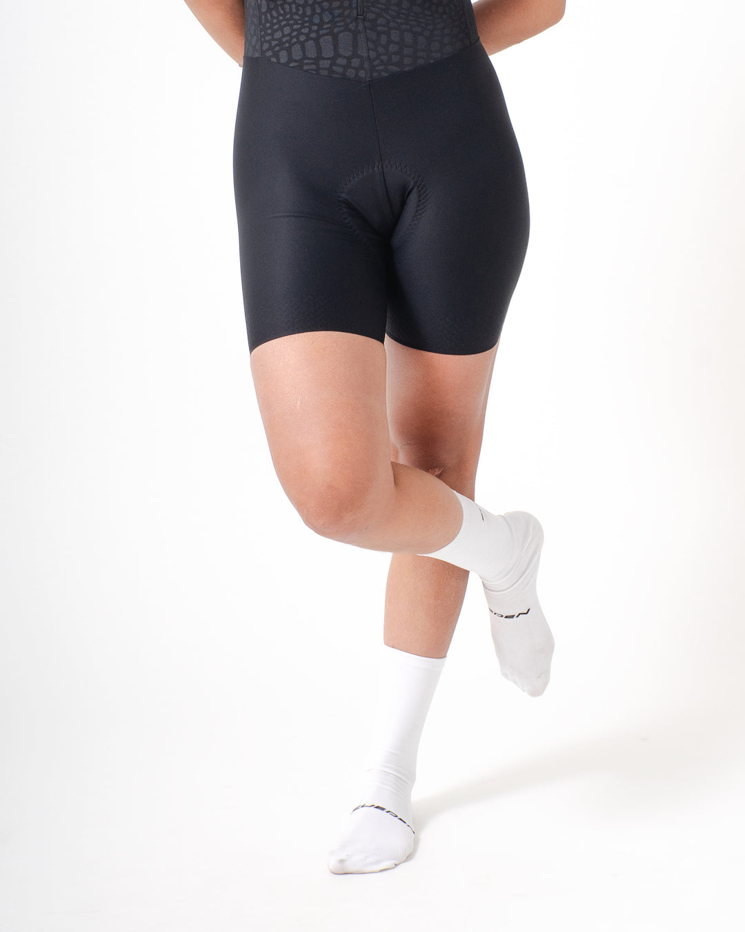 Enterizo ciclismo mujer Manga Corta Negro Volcano