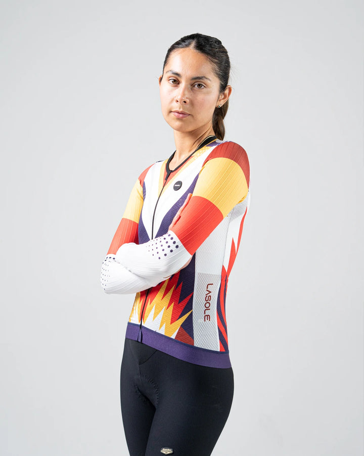 Jersey Ciclismo Manga Larga Dama Fuego y Tierra x La sole