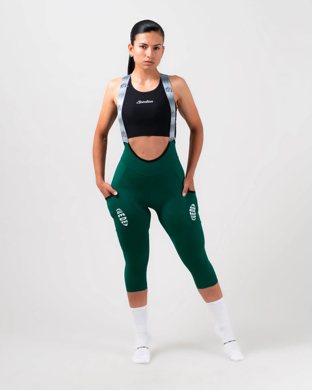 Pantalón 3/4 Ciclismo Giro Dama Verde Oscuro