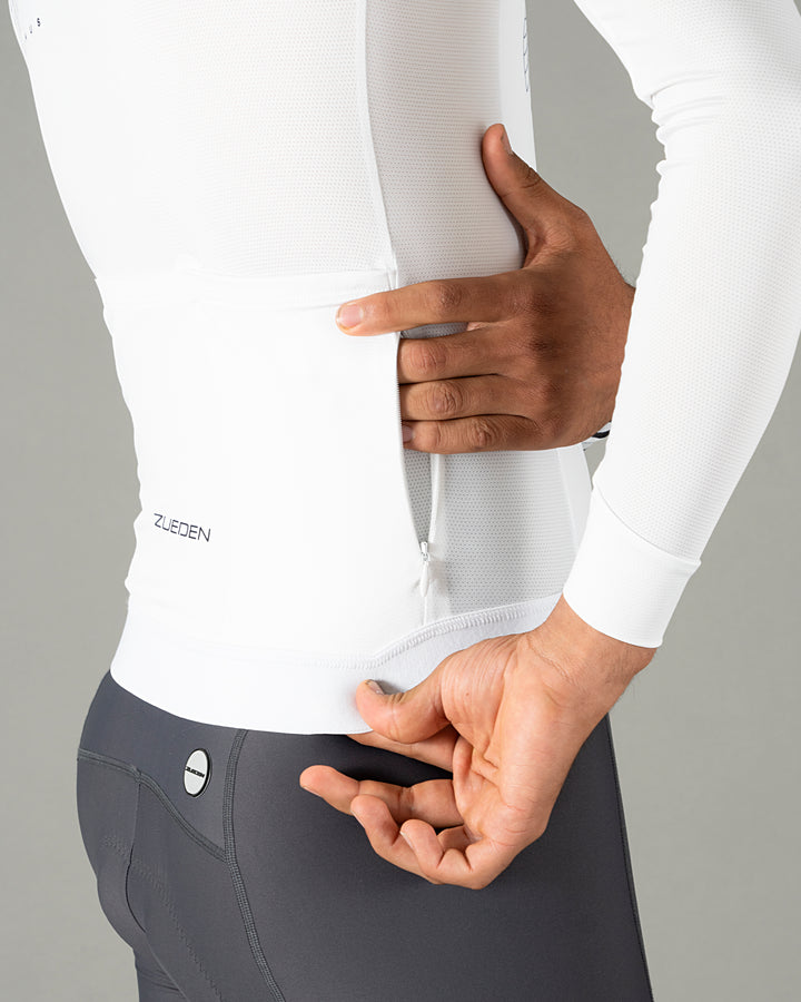 Jersey de Ciclismo Hombre Manga Larga Minus White