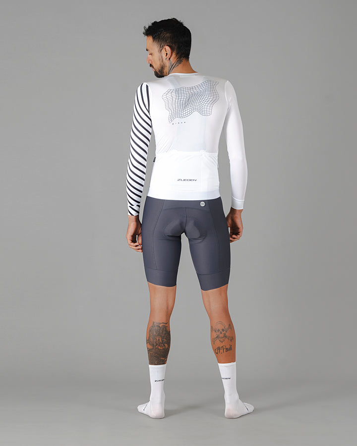 Jersey de Ciclismo Hombre Manga Larga Minus White