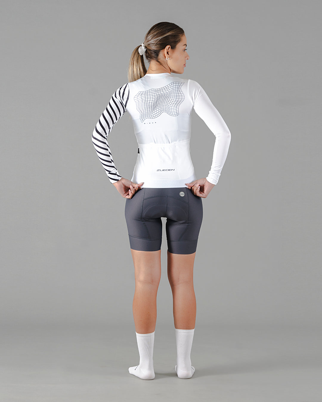 Jersey de Ciclismo Mujer Manga Larga Minus White