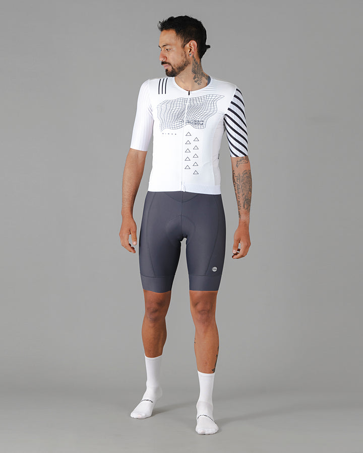 Jersey de Ciclismo Hombre Manga Corta Minus White