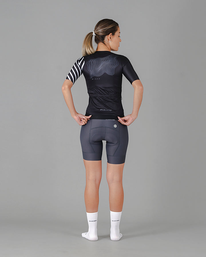 Jersey de Ciclismo Mujer Manga Corta Minus Black
