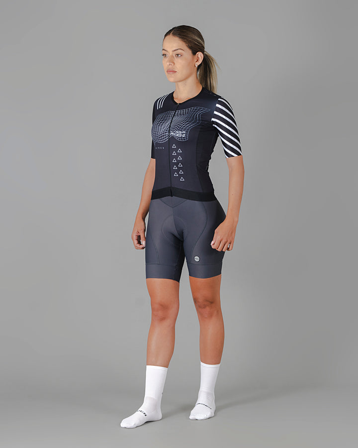 Jersey de Ciclismo Mujer Manga Corta Minus Black