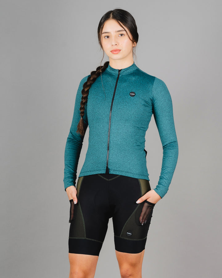 Chaqueta Ciclismo Térmica Basic Verde Dama