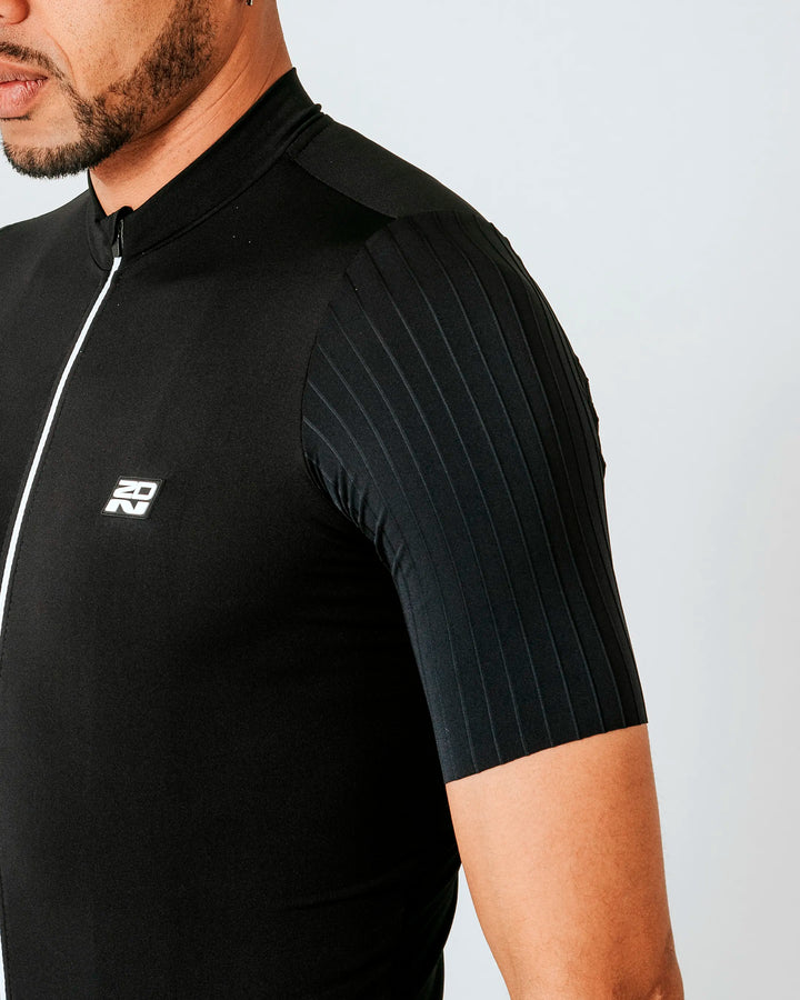 Jersey de Ciclismo Hombre Manga Corta Negro Carbonite