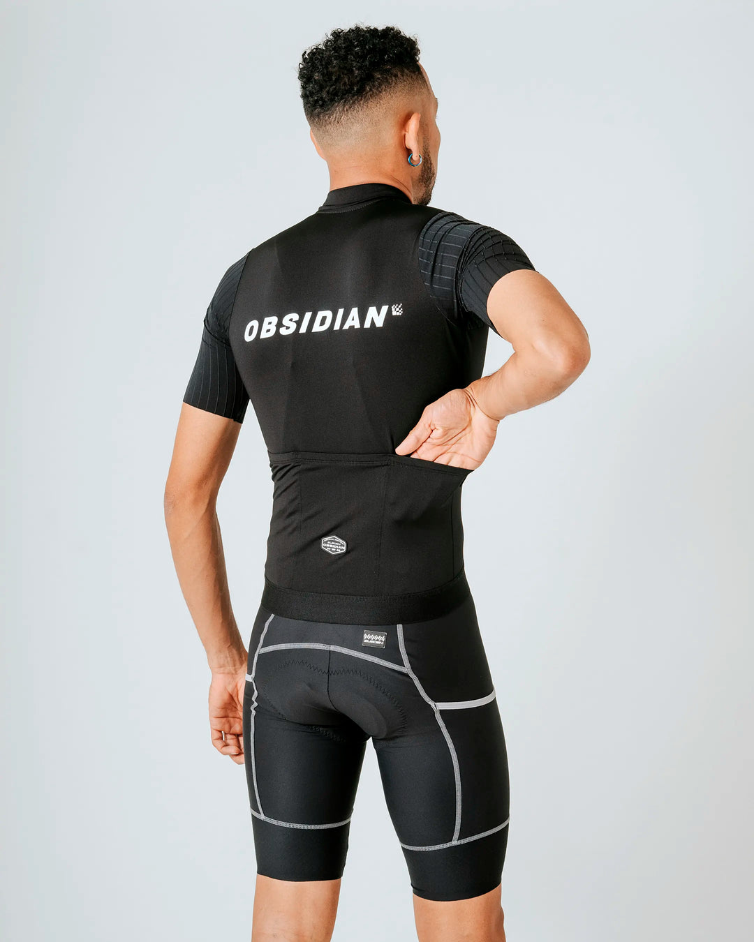 Jersey de Ciclismo Hombre Manga Corta Negro Carbonite