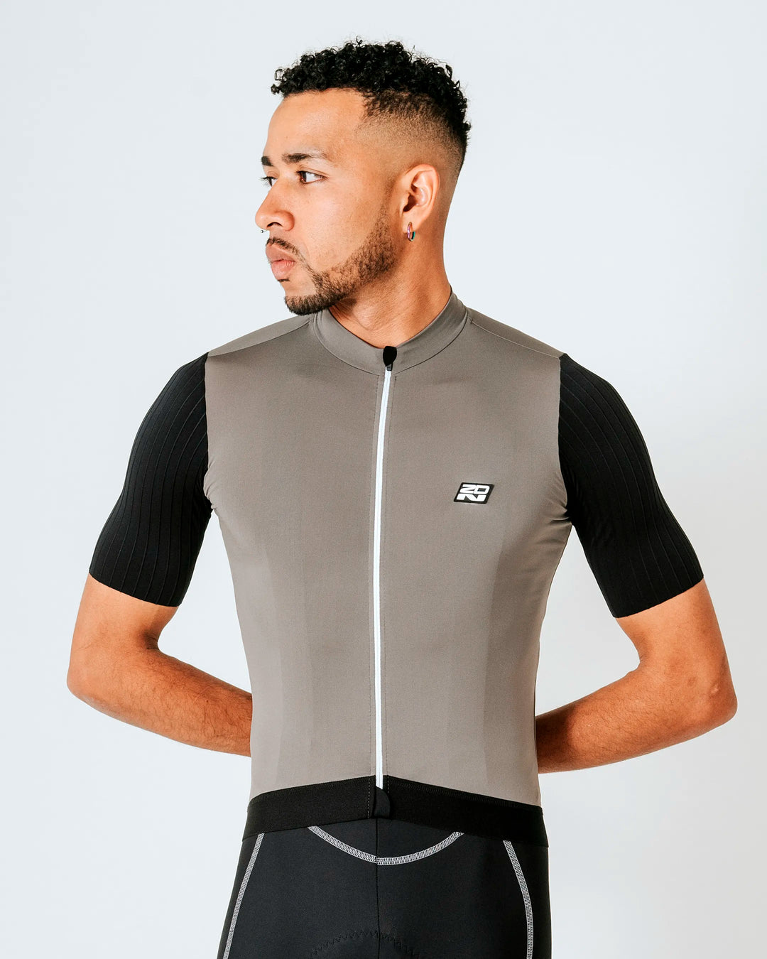 Jersey de Ciclismo Hombre Manga Corta Gris Phantom