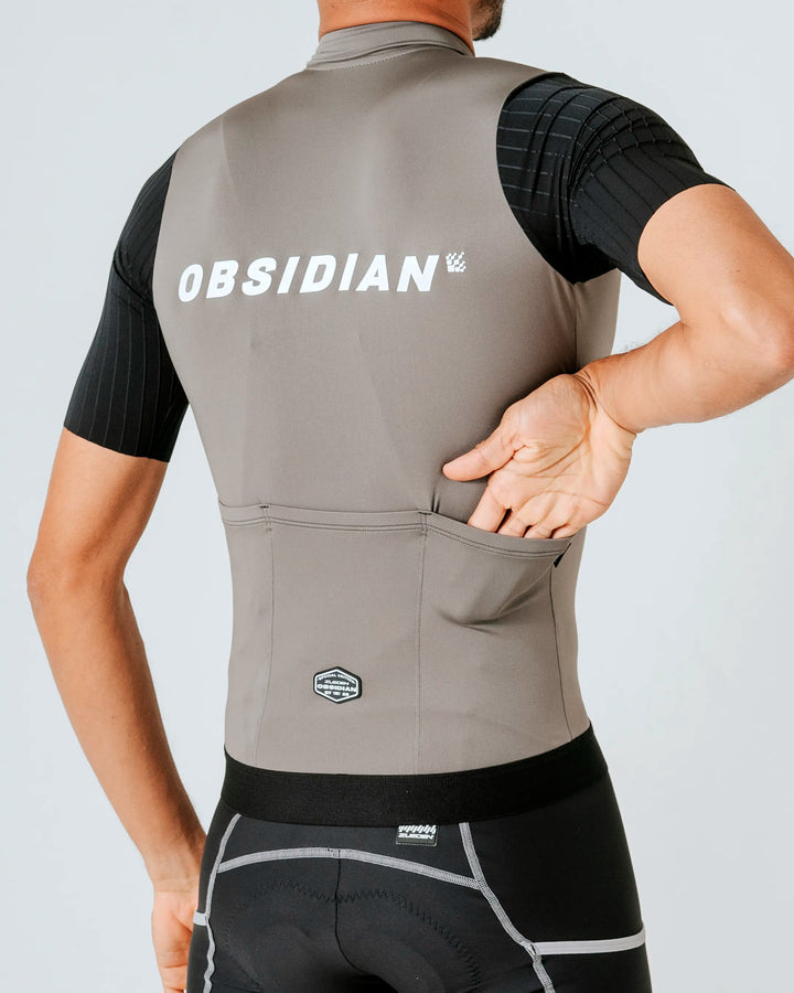Jersey de Ciclismo Hombre Manga Corta Gris Phantom