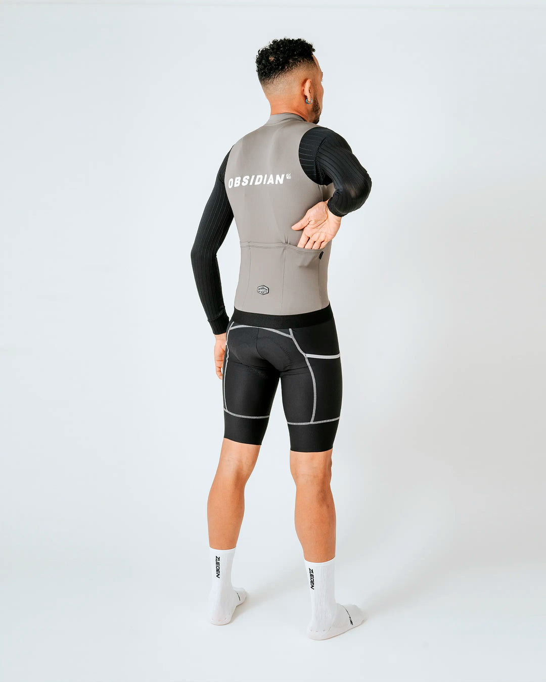 Jersey de Ciclismo Hombre Manga Larga Gris Phantom