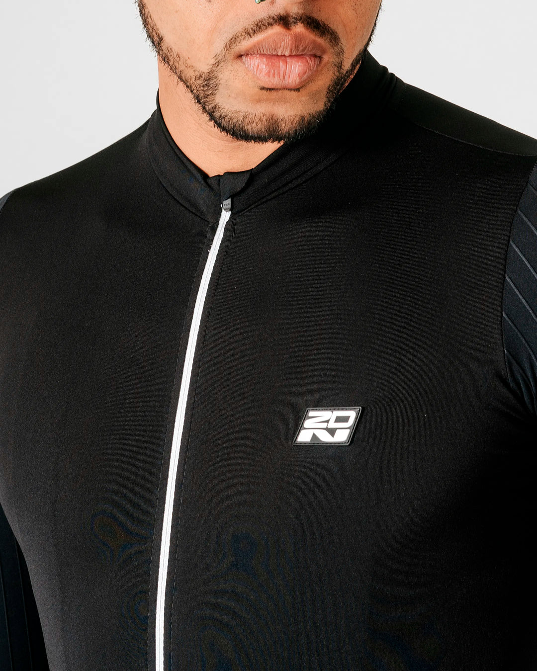 Jersey de Ciclismo Hombre Manga Larga Negro Carbonite