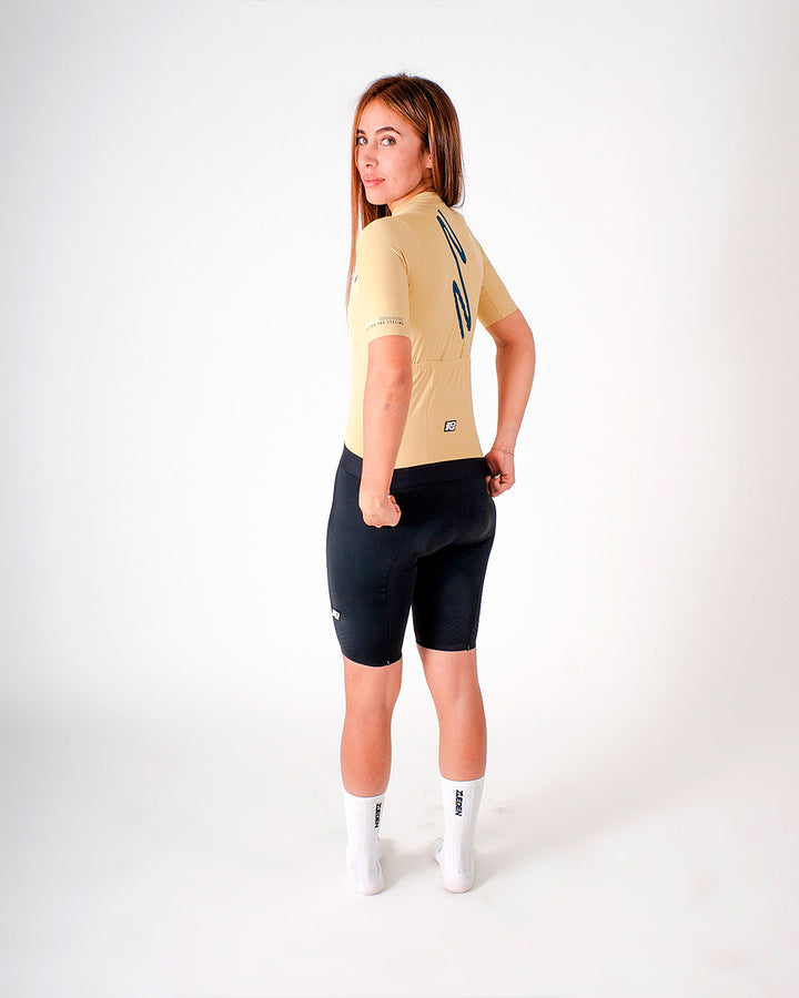 Jersey de Ciclismo Mujer Manga Corta Pulse Amarillo