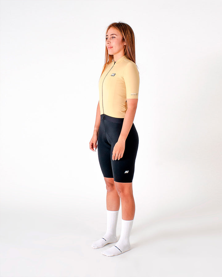 Jersey de Ciclismo Mujer Manga Corta Pulse Amarillo