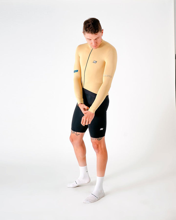 Jersey de Ciclismo Hombre Manga Larga Pulse Amarillo