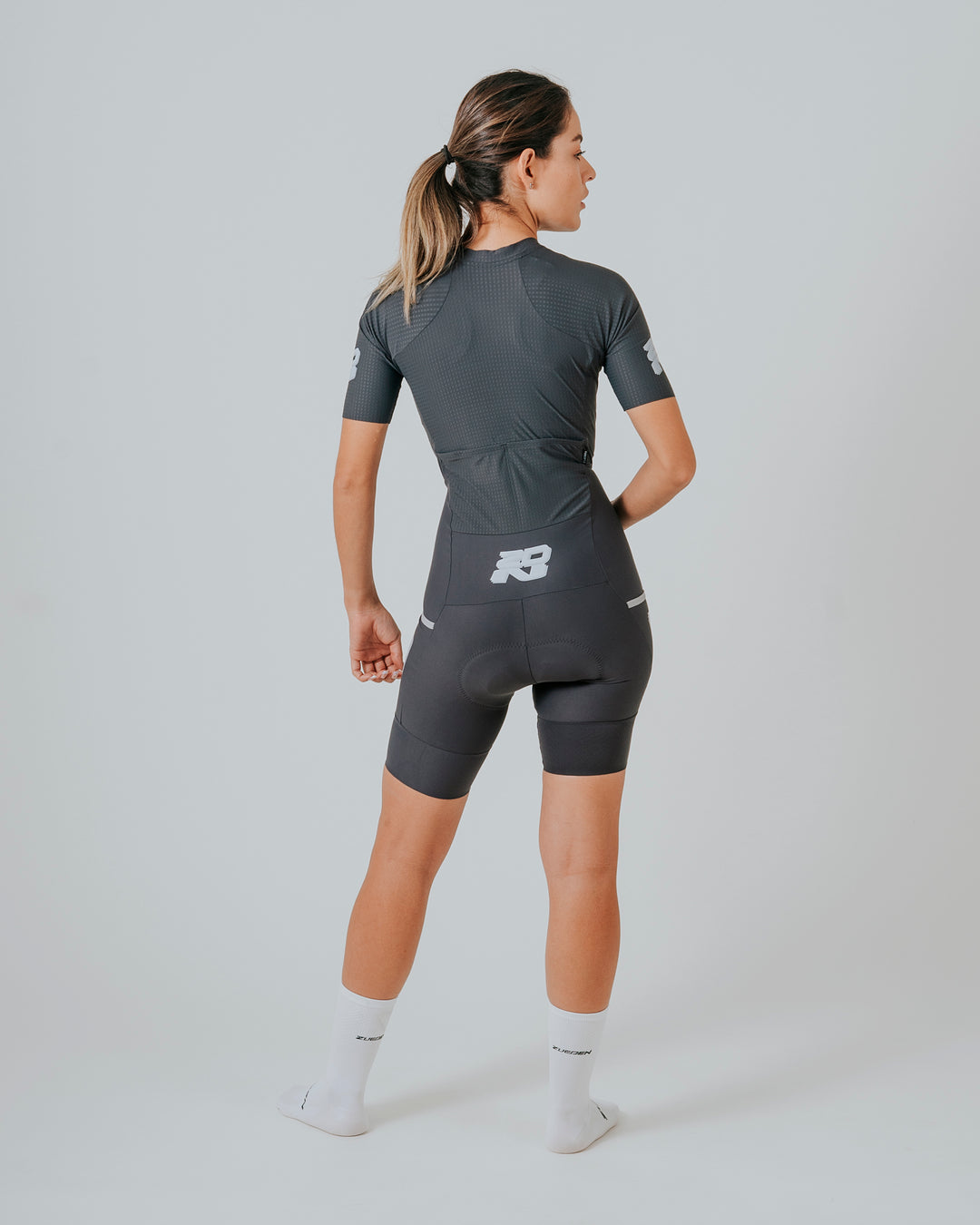 Enterizo Ciclismo Dama Manga Corta Off Road Gris
