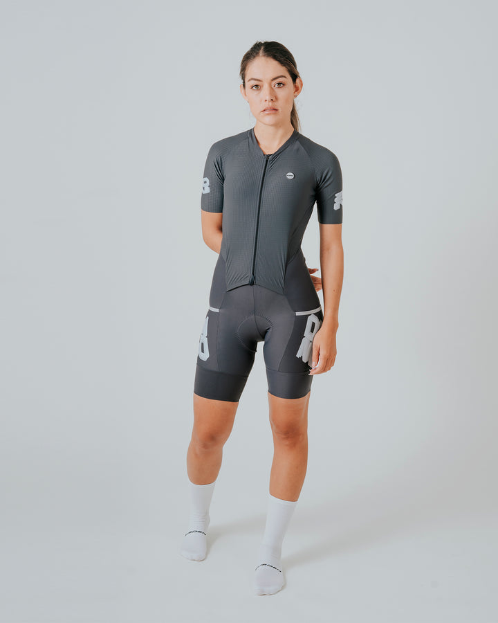 Enterizo Ciclismo Dama Manga Corta Off Road Gris
