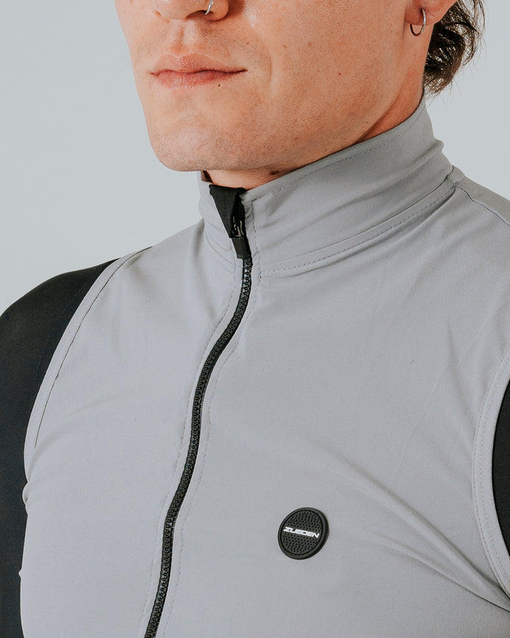 Chaleco Ciclismo Hombre Cyclone Gris Platinum