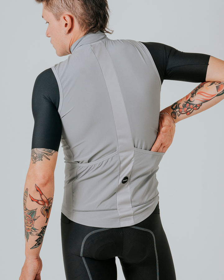 Chaleco Ciclismo Hombre Cyclone Gris Platinum