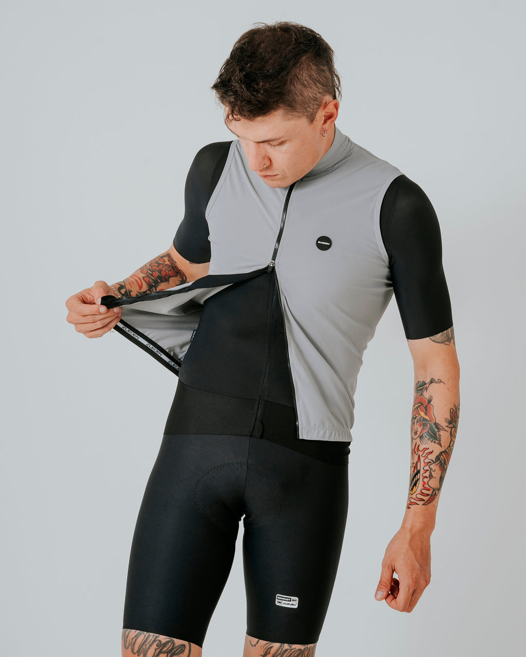 Chaleco Ciclismo Hombre Cyclone Gris Platinum