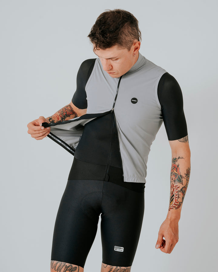 Chaleco Ciclismo Hombre Cyclone Gris Platinum