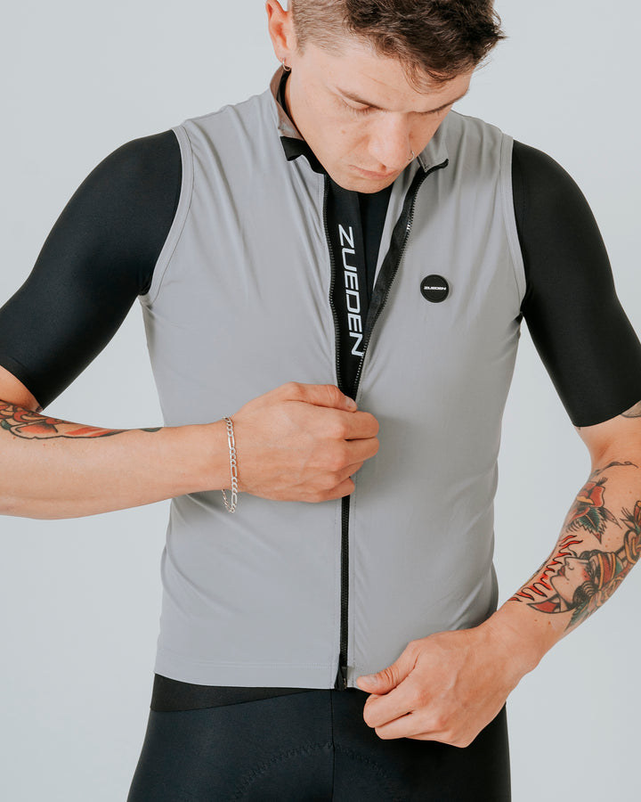 Chaleco Ciclismo Hombre Cyclone Gris Platinum