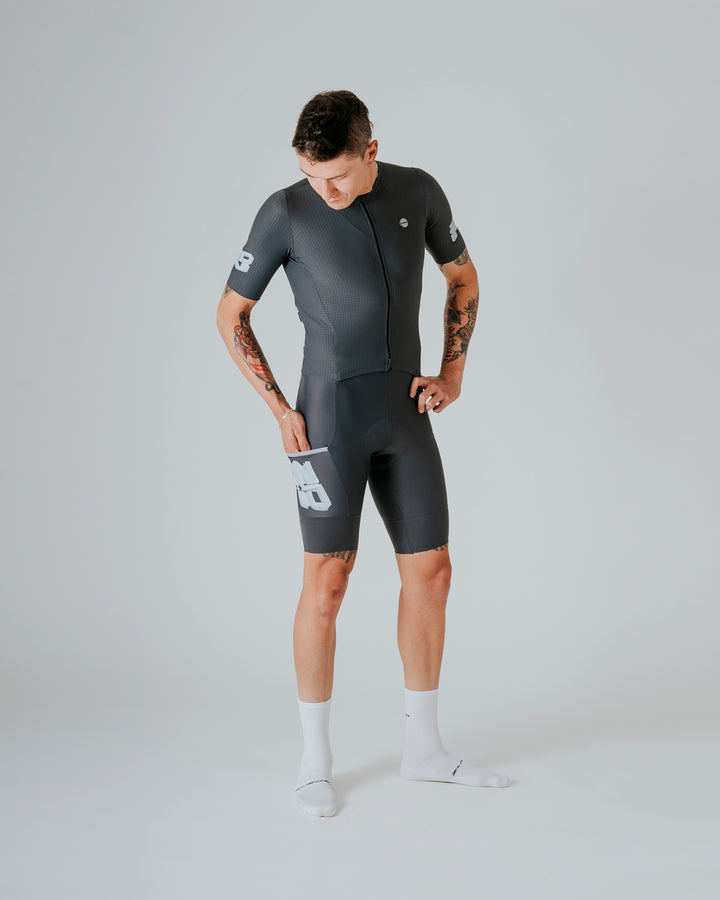 Enterizo Ciclismo Hombre Manga Corta Off Road Gris